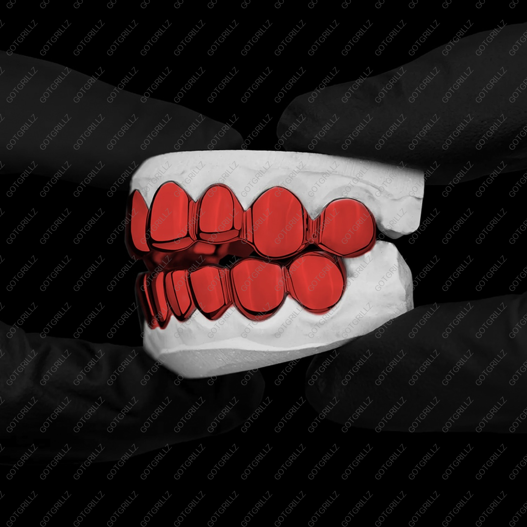 Red Polished Solid Classic Grillz - GotGrillz