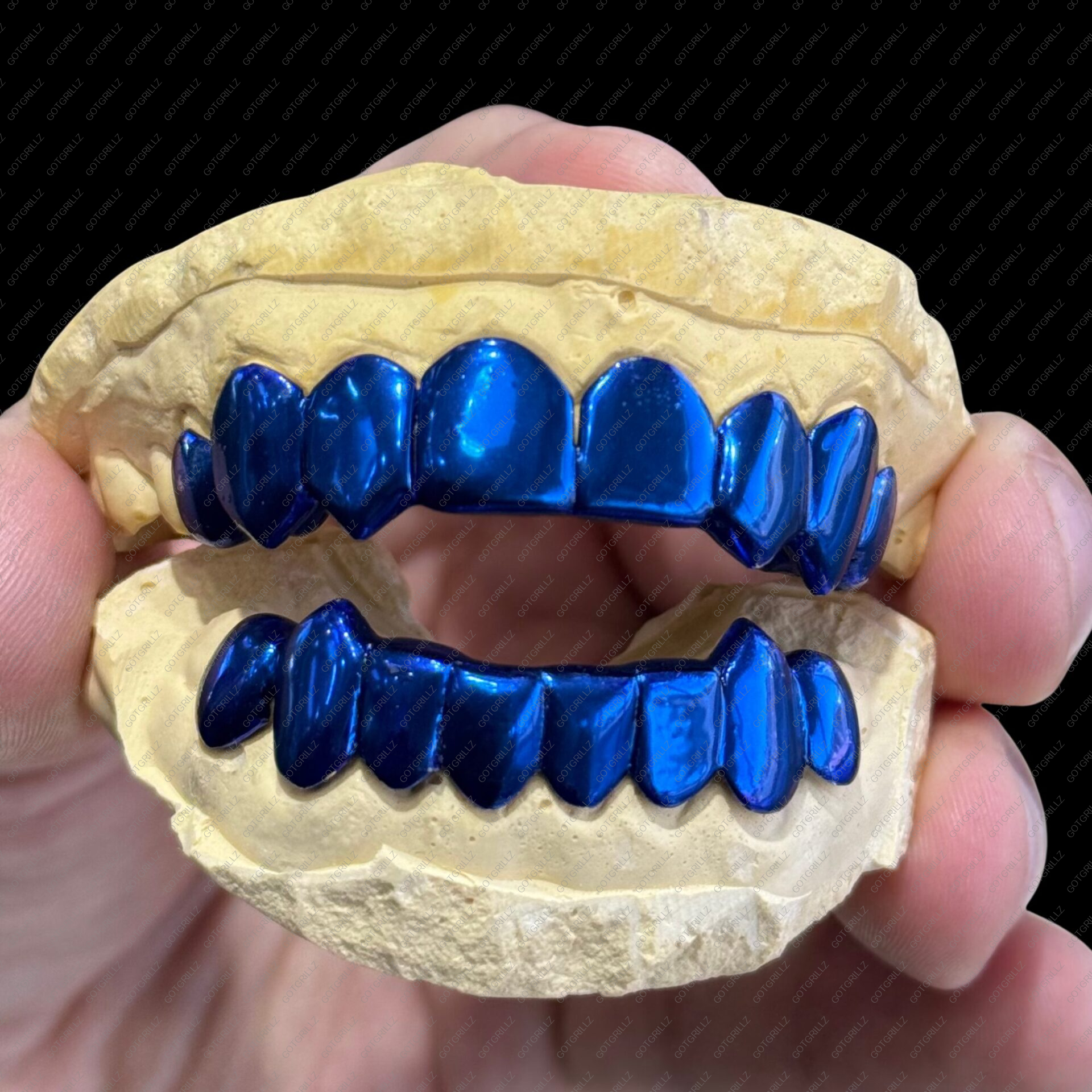 Blue Polished Solid Classic Grillz