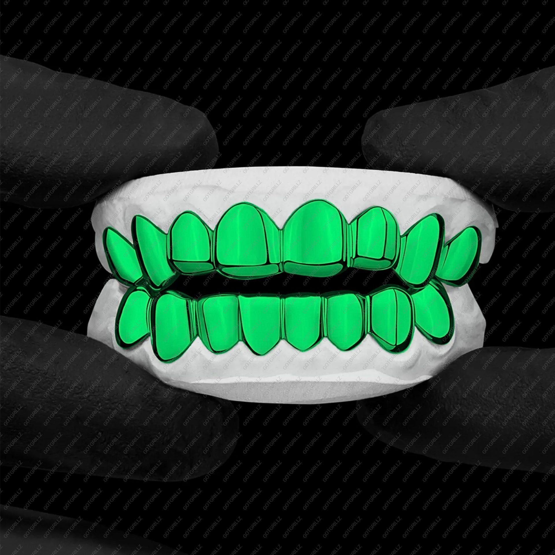 Green Polished Solid Classic Grillz
