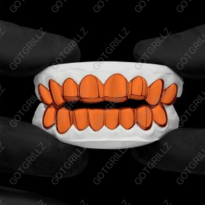 Orange Polished Solid Classic Grillz