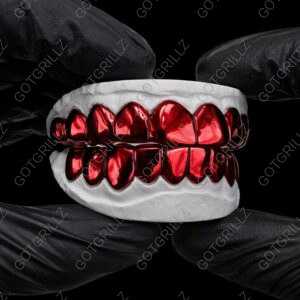 Red Polished Solid Classic Grillz - GotGrillz