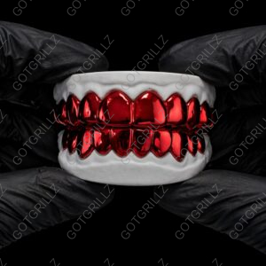 Red Polished Solid Classic Grillz - GotGrillz