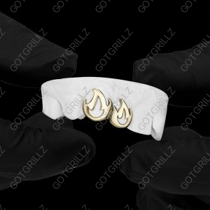 Yellow Gold Open Flame Double Cap Grillz