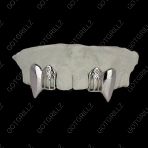 White Gold Solid K9s With Church Window Grillz