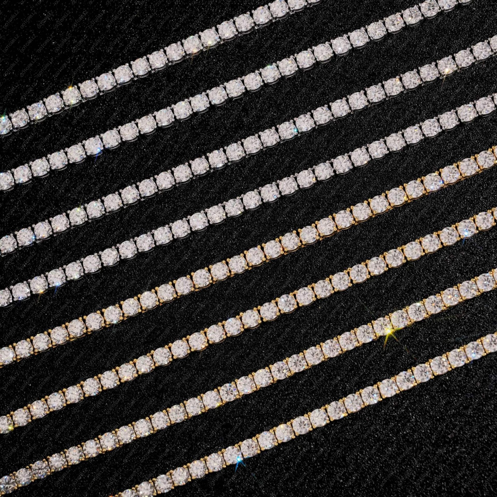 925 Sterling Silver Moissanite 4mm Tennis Chain