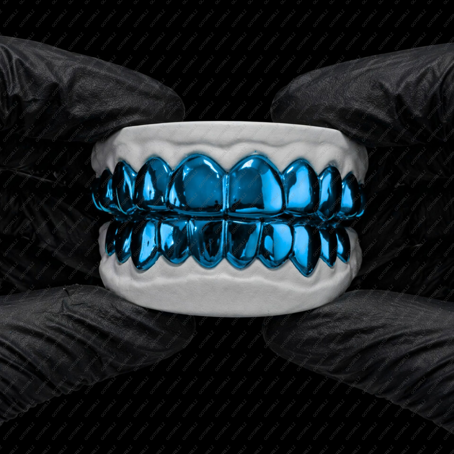 Light Blue Polished Solid Classic Grillz