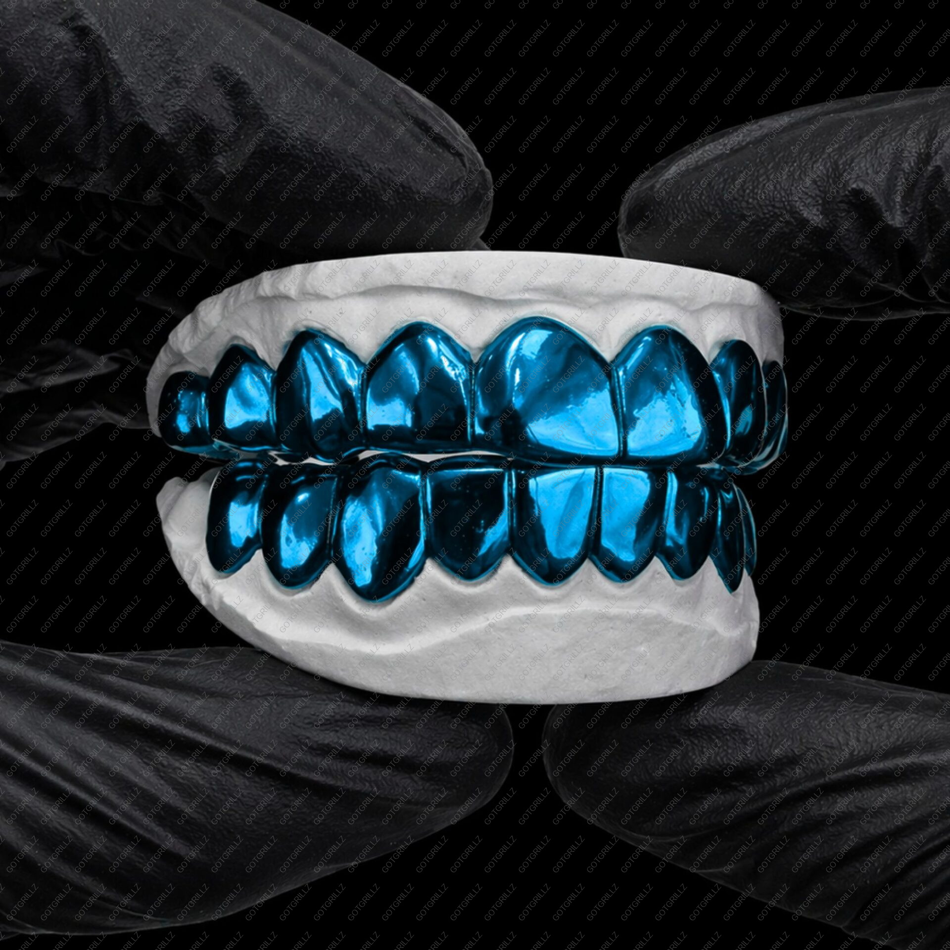 Light Blue Polished Solid Classic Grillz