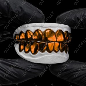 Orange Polished Solid Classic Grillz - GotGrillz