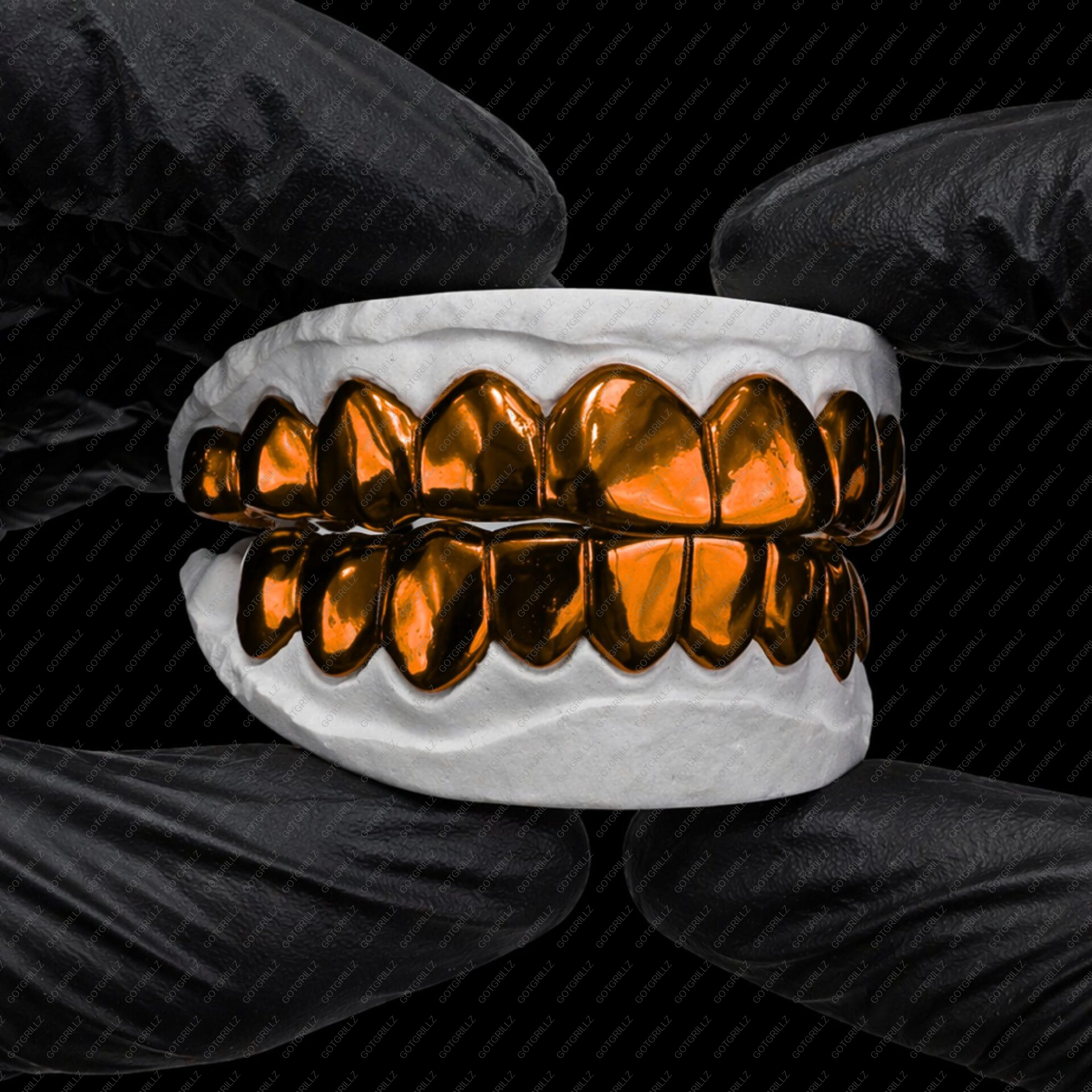 Orange Polished Solid Classic Grillz