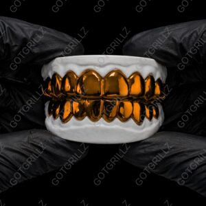 Orange Polished Solid Classic Grillz - GotGrillz
