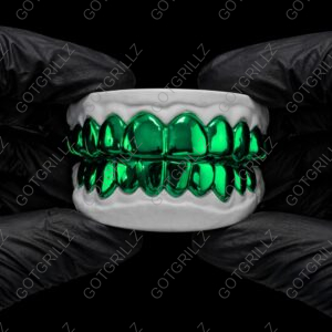 Green Polished Solid Classic Grillz - GotGrillz