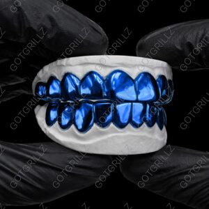 Blue Polished Solid Classic Grillz - GotGrillz