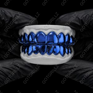 Blue Polished Solid Classic Grillz - GotGrillz
