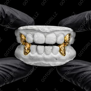 Yellow Gold Rose Cut Solid K9 Grillz
