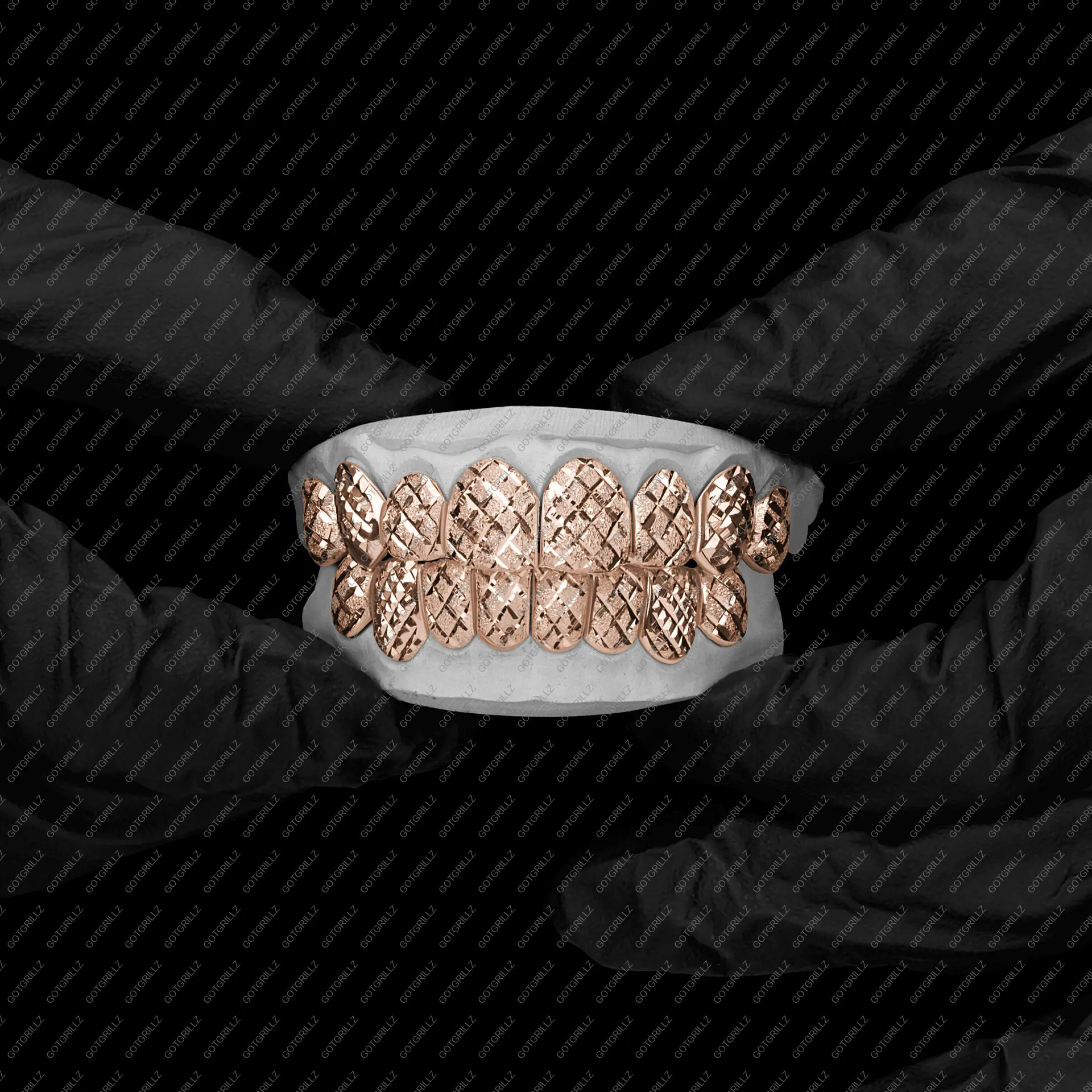 Gold Diamond Cut K9s and Diamond Dust Cut Grillz - Grillz
