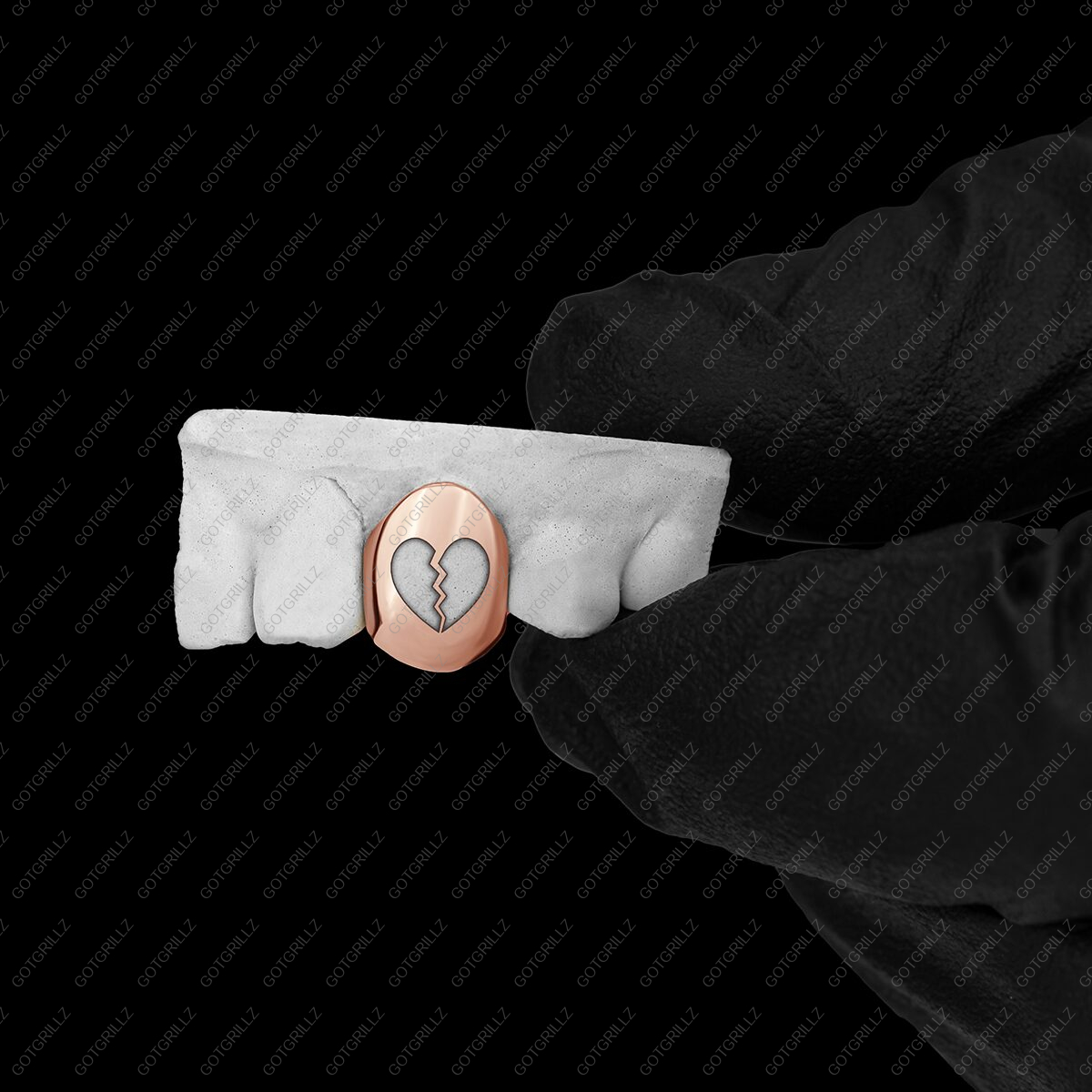 Gold Broken Heart Cut Out Single Cap Grillz