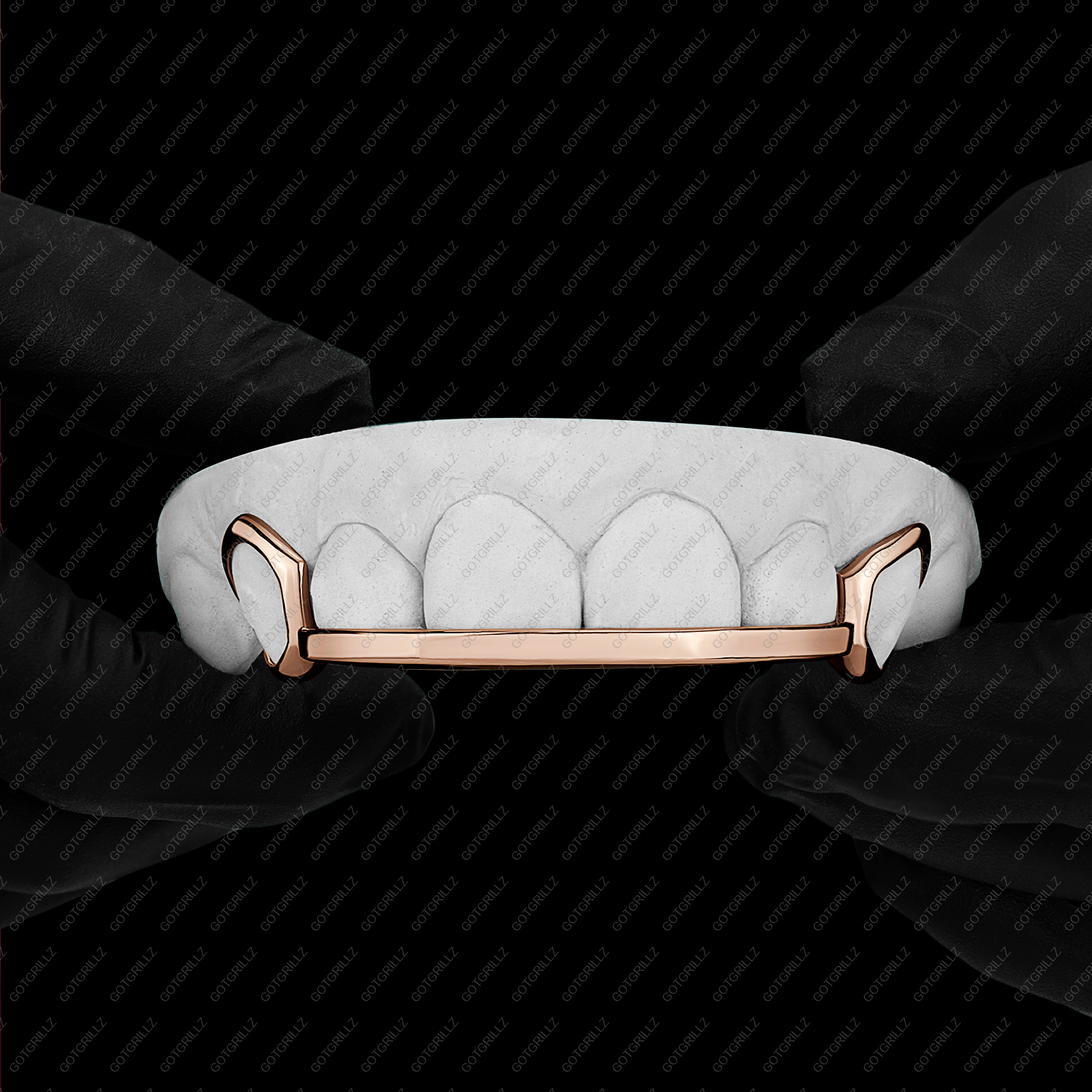 Gold Open Face K9 with Smooth Bottom Bar Grillz