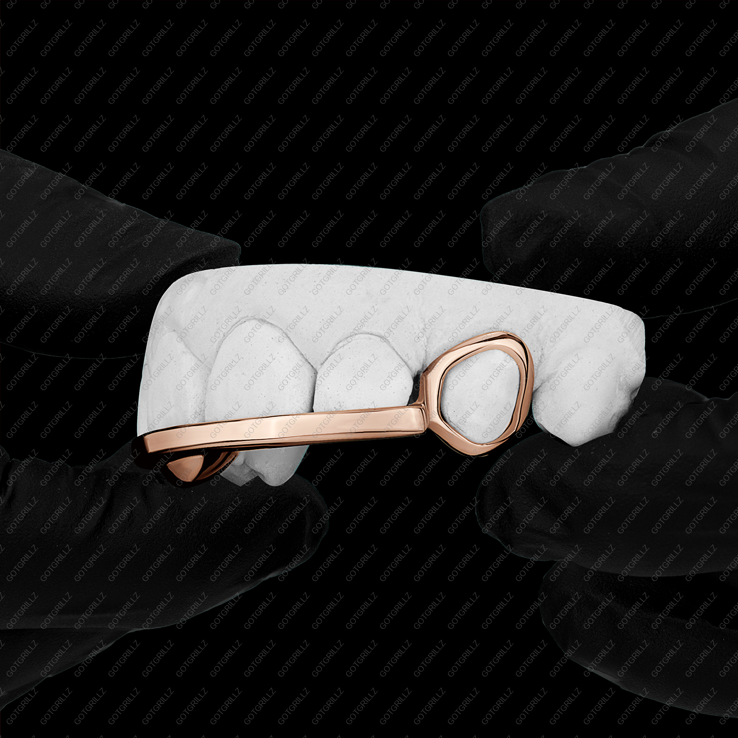 Gold Open Face K9 with Smooth Bottom Bar Grillz