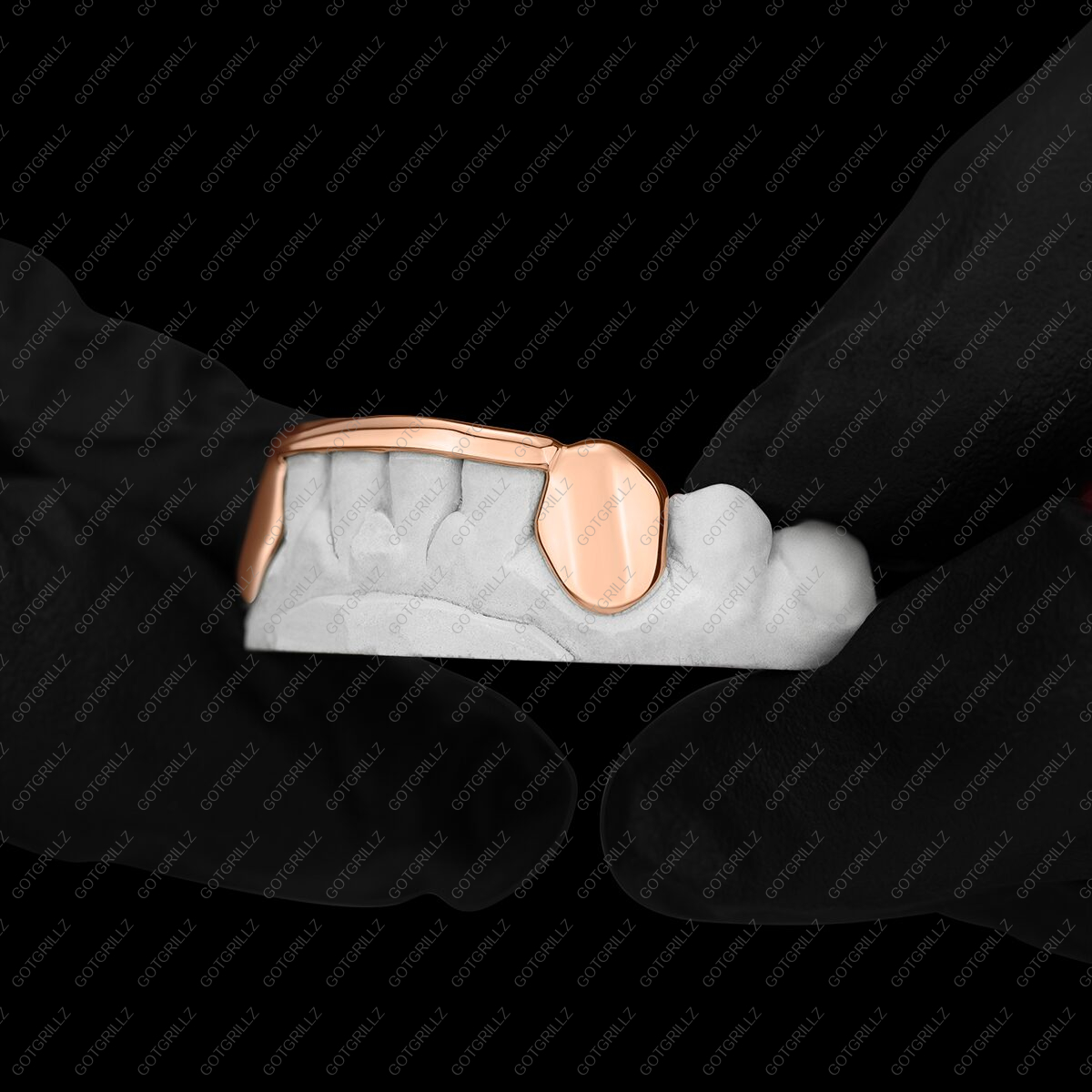 Gold Solid K9 Smooth Bottom Bar Grillz