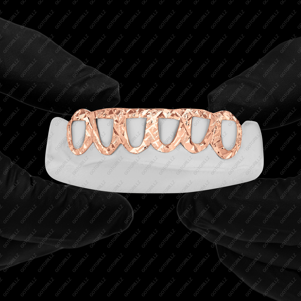 Gold Diamond Dust Cut Open Face Grillz