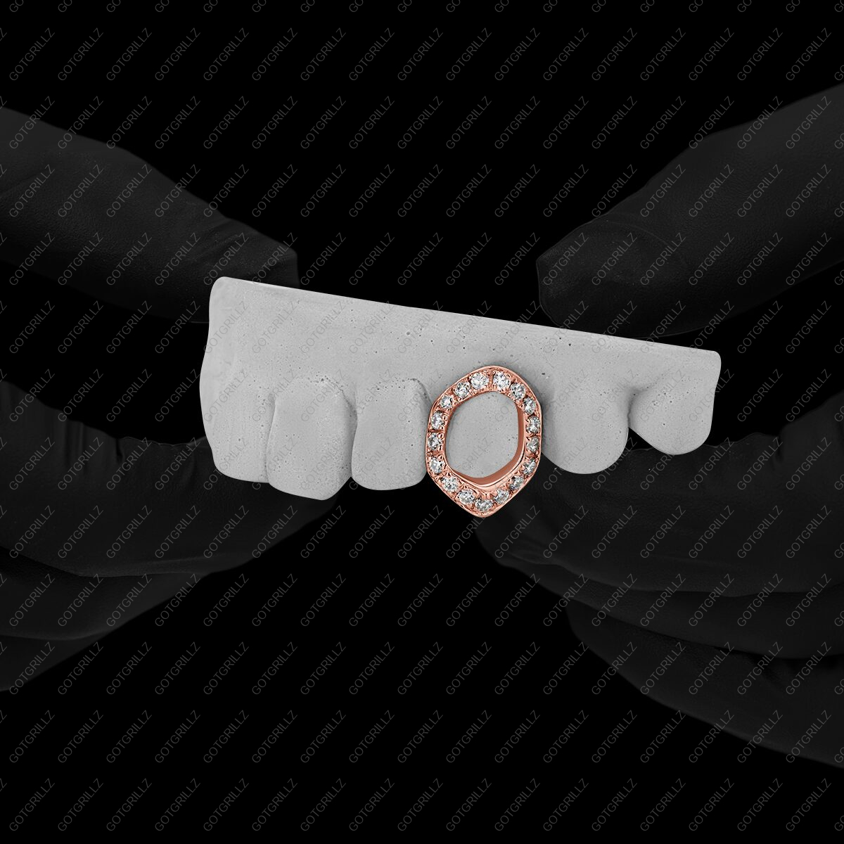 Gold Open Face Diamond Extended Fang Single Cap Grillz