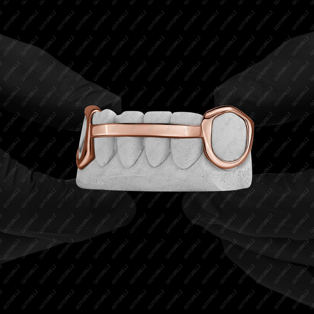 Gold Open Face K9 and Smooth Middle Bar Grillz