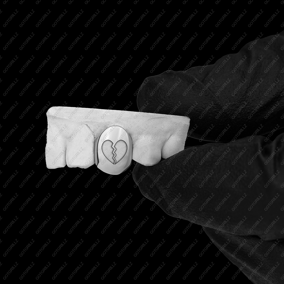 Gold Broken Heart Cut Out Single Cap Grillz