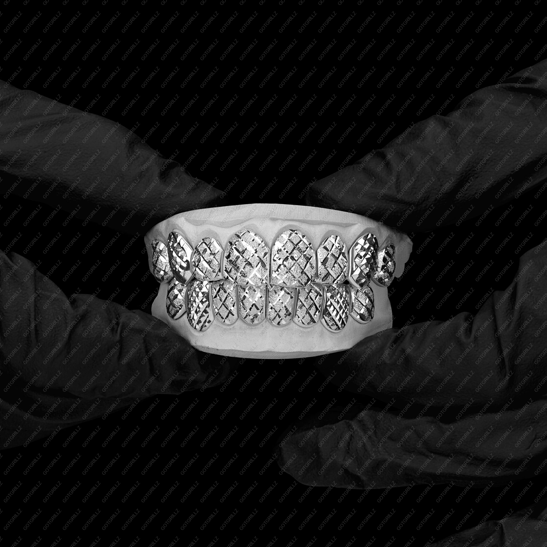 Gold Diamond Cut K9s and Diamond Dust Cut Grillz