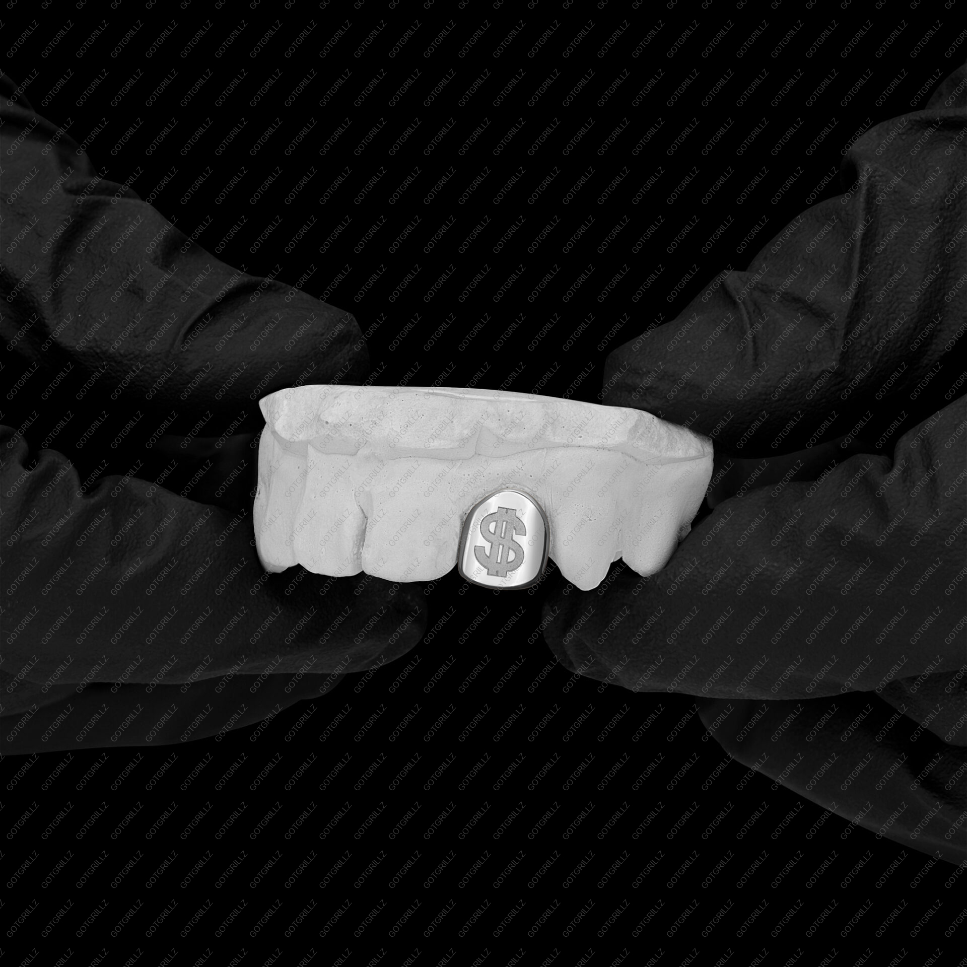 Gold Money Sign Engraved Single Cap Grillz