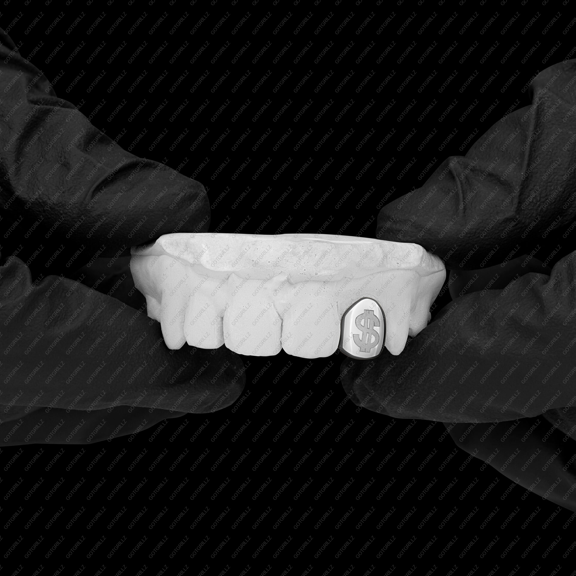 Gold Money Sign Engraved Single Cap Grillz