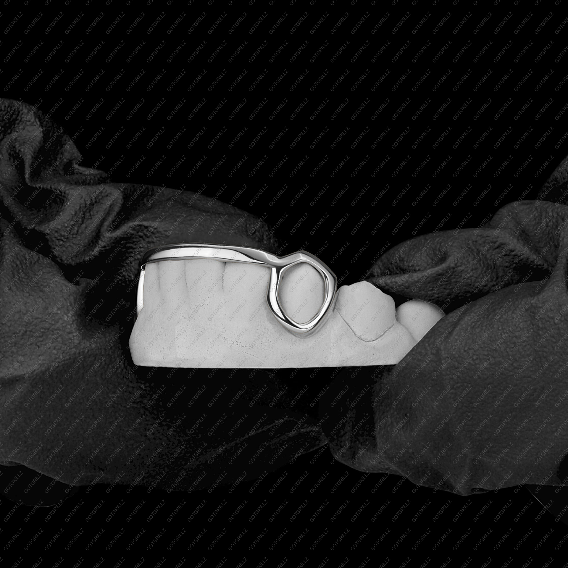 Gold Open Face K9 with Smooth Bottom Bar Grillz