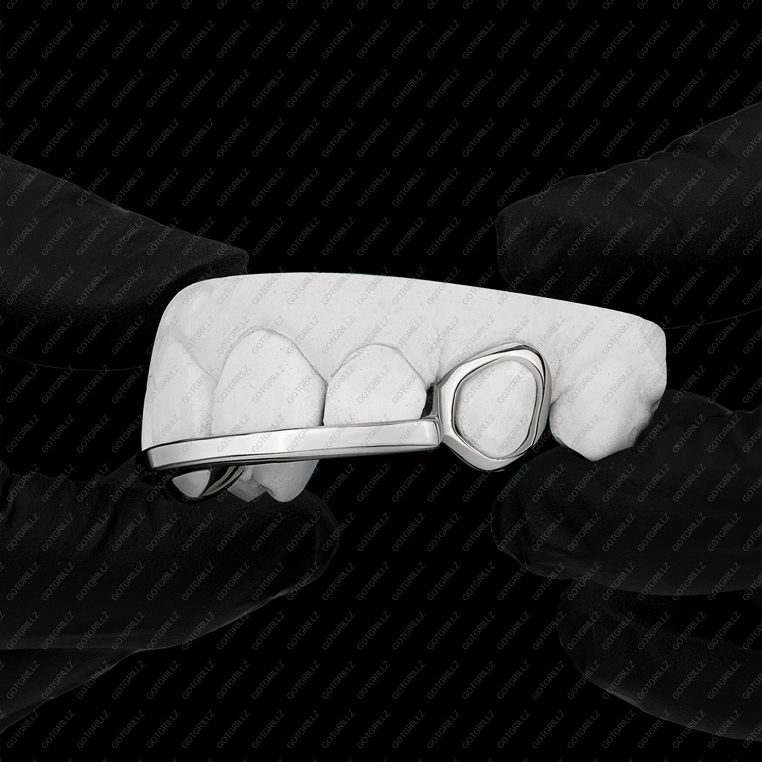 Gold Open Face K9 with Smooth Bottom Bar Grillz