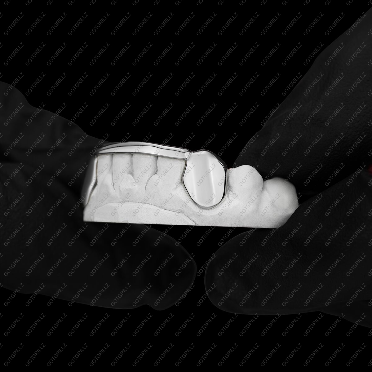 Gold Solid K9 Smooth Bottom Bar Grillz