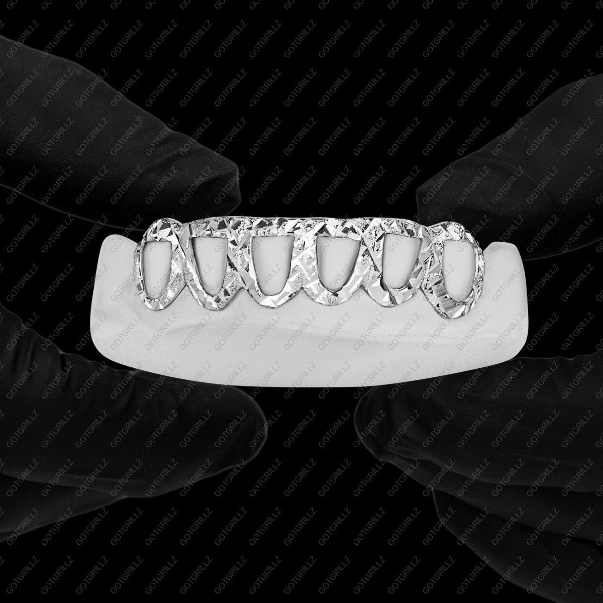 Gold Diamond Dust Cut Open Face Grillz