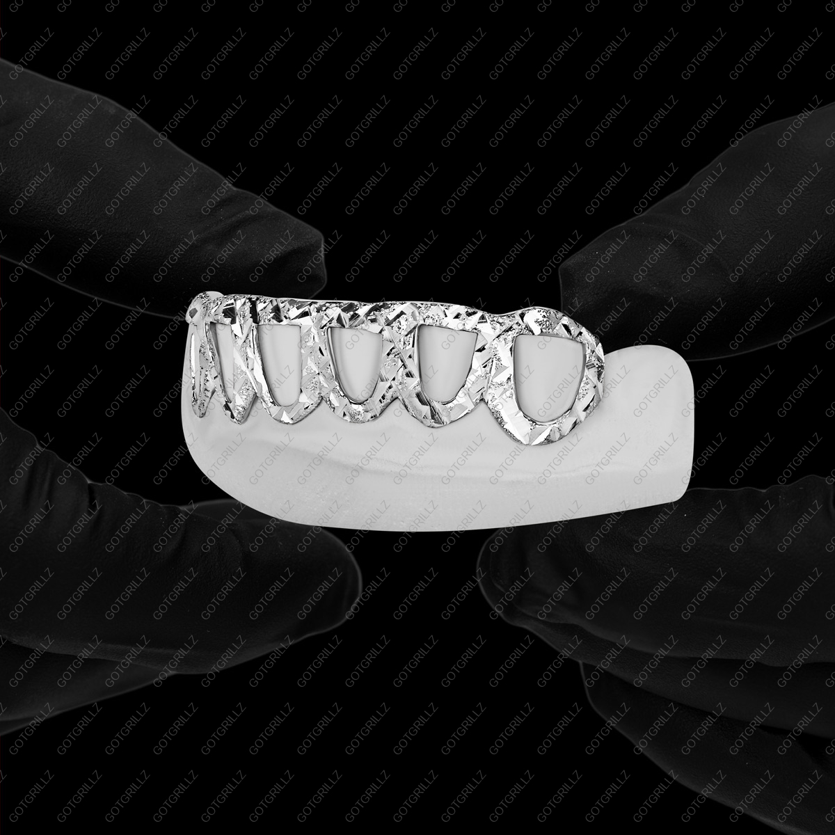 Gold Diamond Dust Cut Open Face Grillz