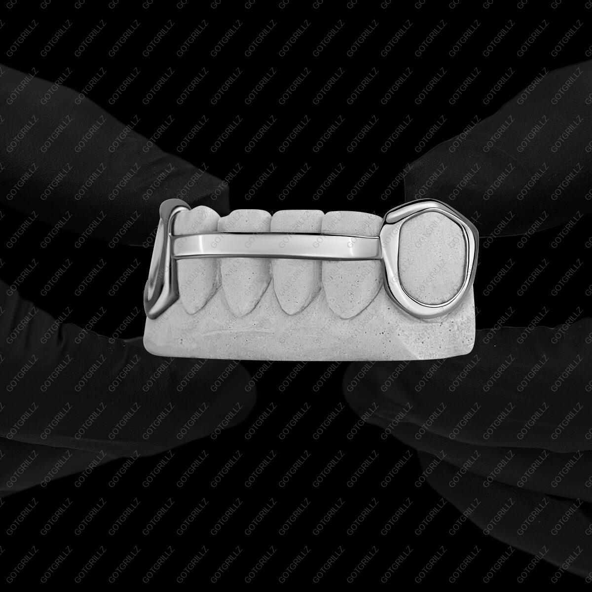 Gold Open Face K9 and Smooth Middle Bar Grillz