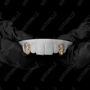 Gold Diamond Dust Cut K9 Grillz