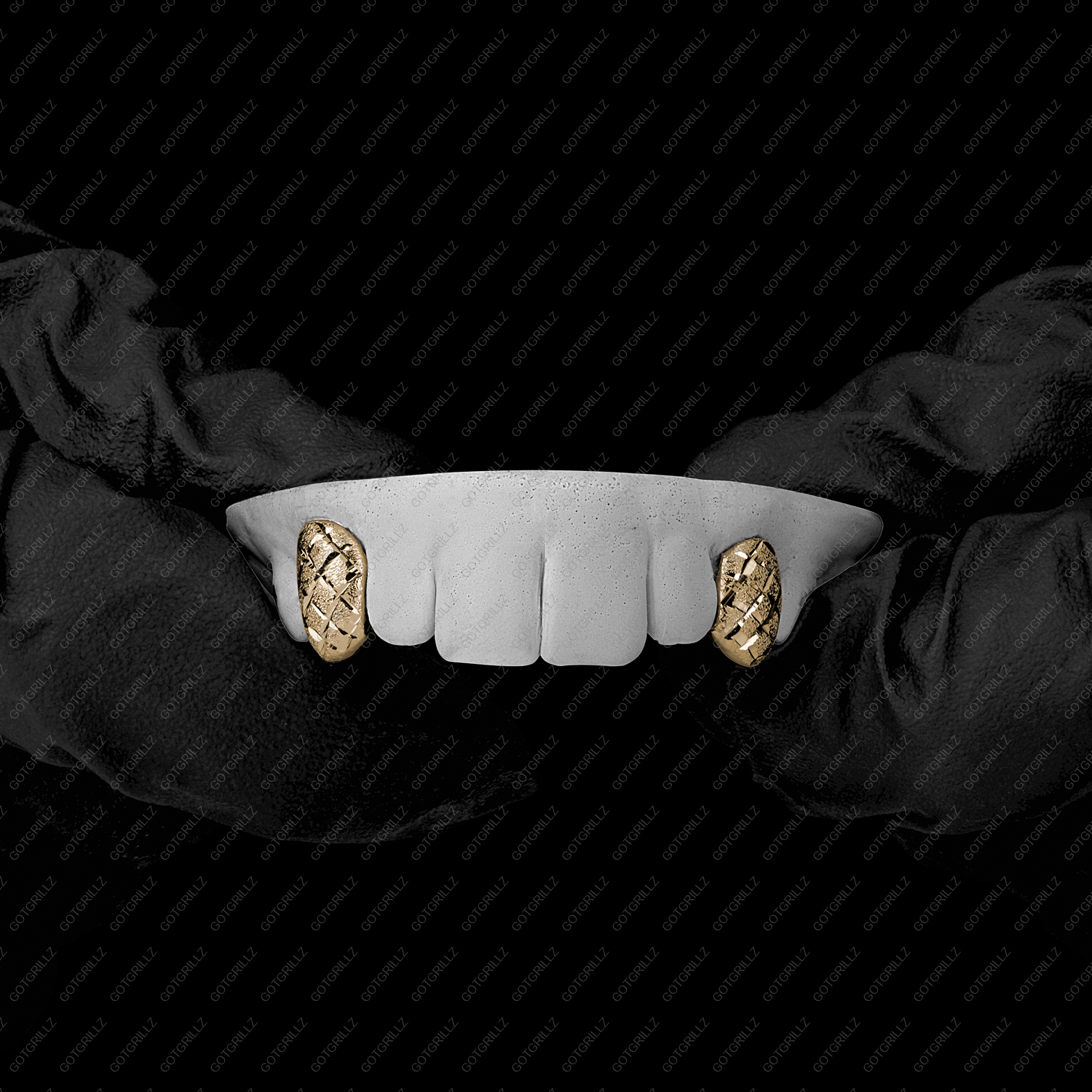 Gold Diamond Dust Cut K9 Grillz