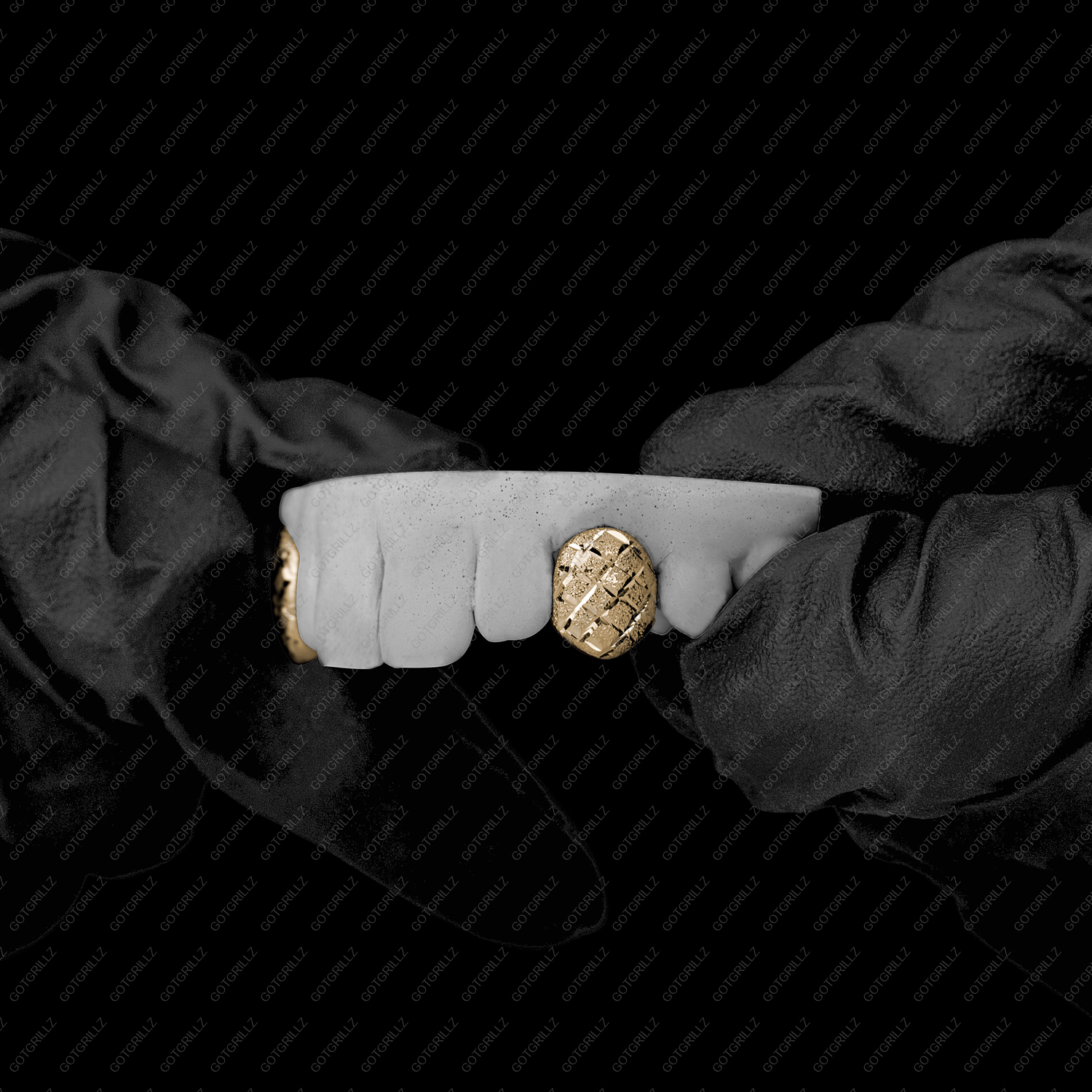 Gold Diamond Dust Cut K9 Grillz