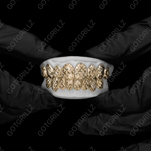 Gold Diamond Cut K9s and Diamond Dust Cut Grillz