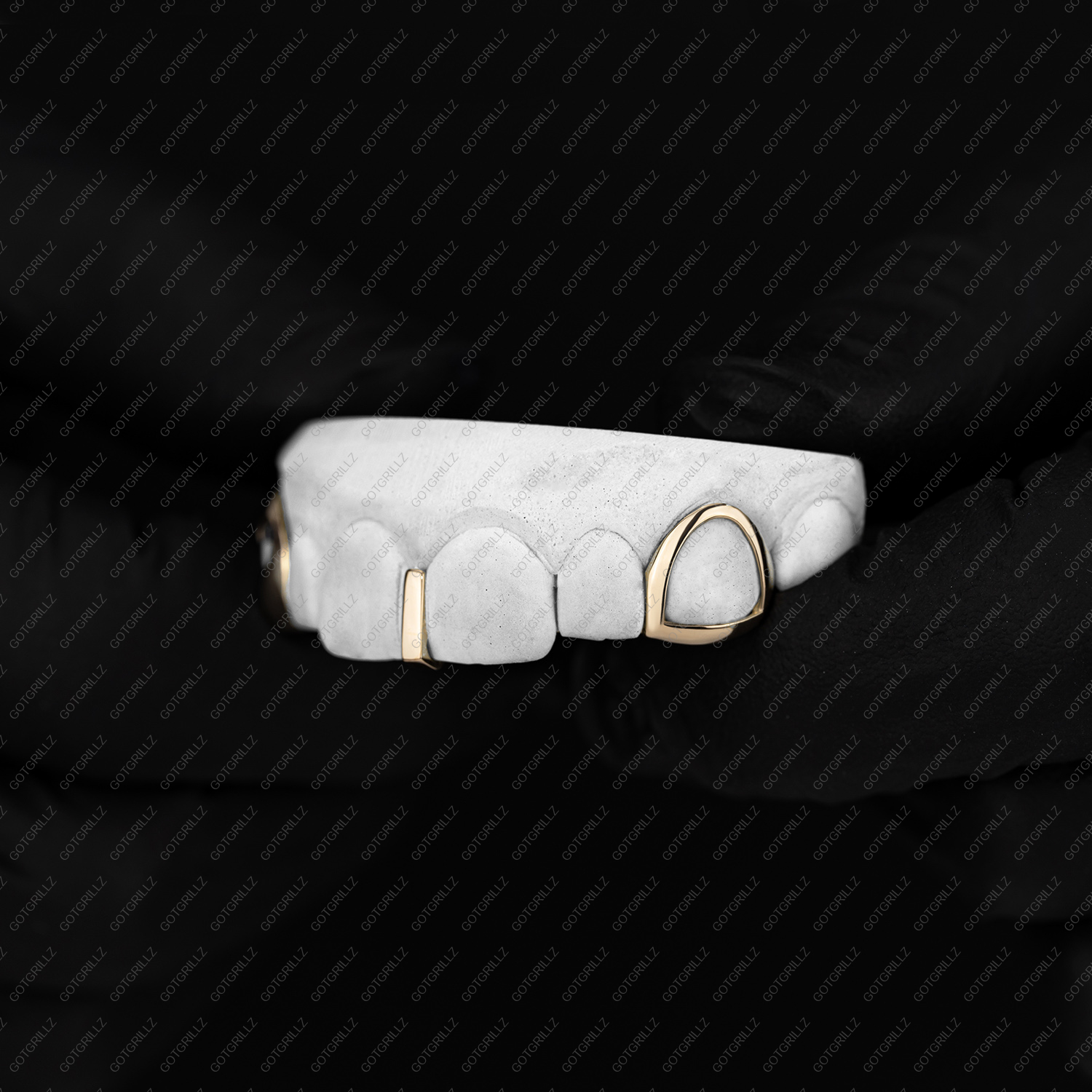 Gold Heart Cutout Open Face K9 and Gap Bar Grillz