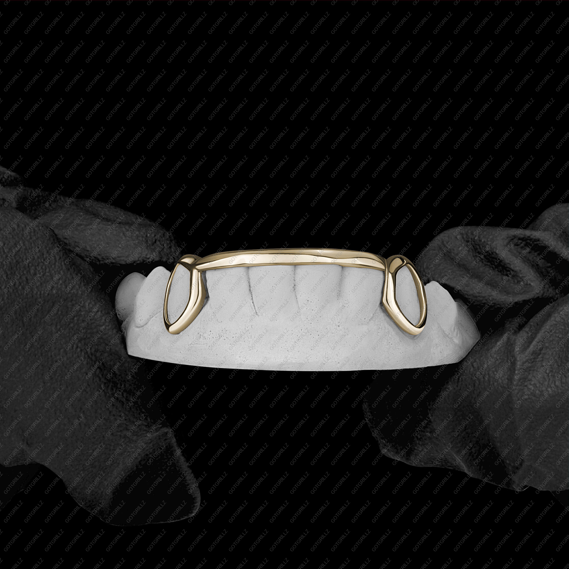 Gold Open Face K9 with Smooth Bottom Bar Grillz