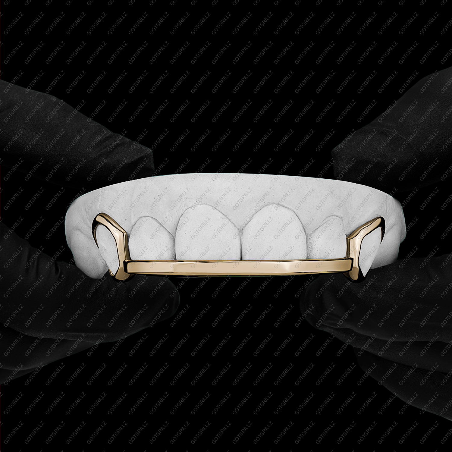 Gold Open Face K9 with Smooth Bottom Bar Grillz