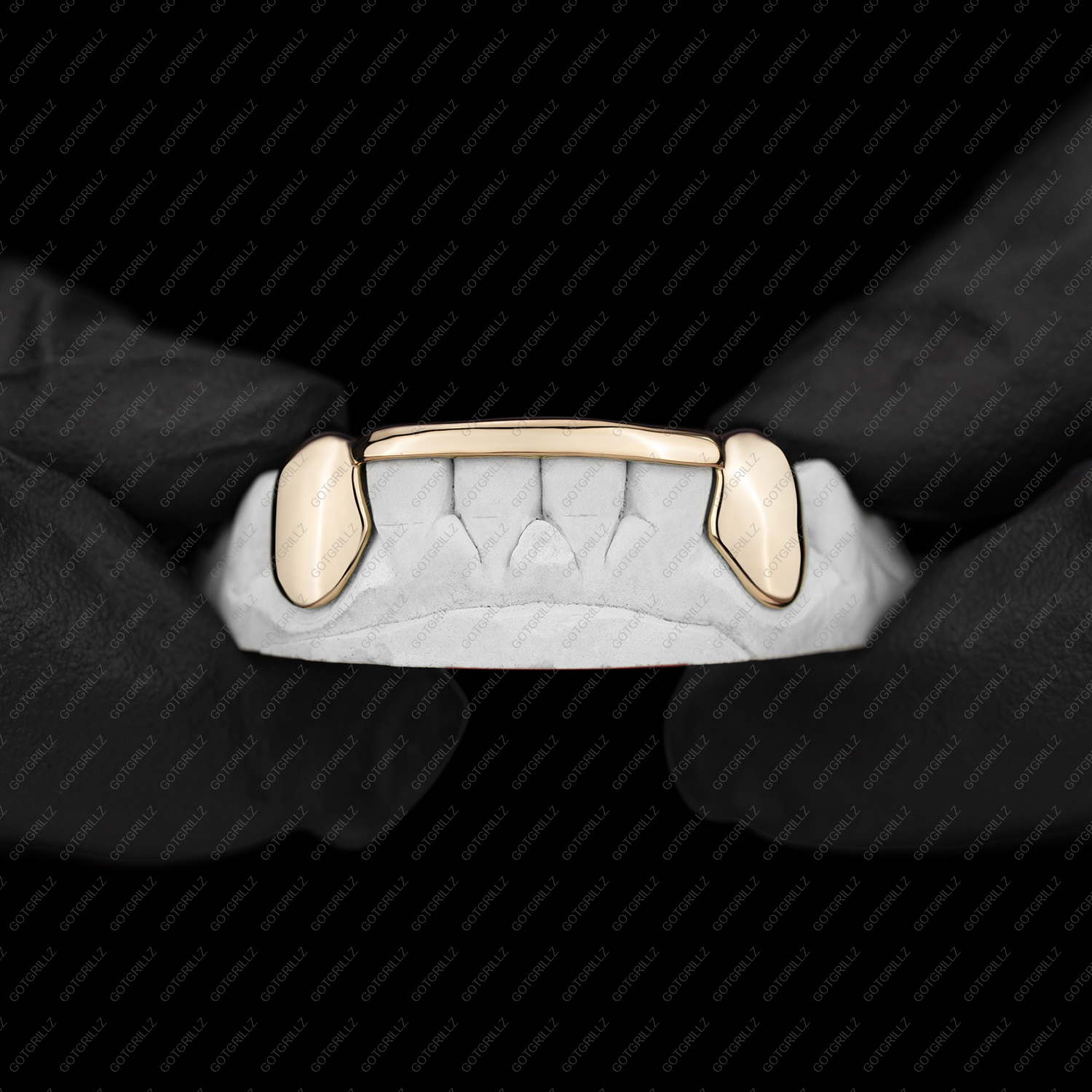 Gold Solid K9 Smooth Bottom Bar Grillz
