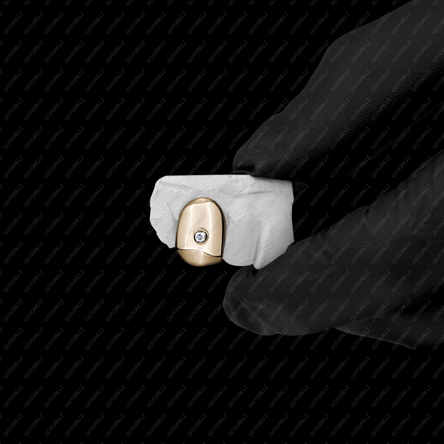 Gold Solitaire Diamond Cap Grillz