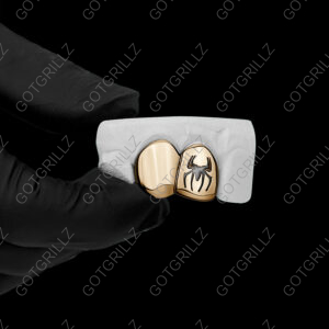 Gold Spider Cutout Double Cap Grillz
