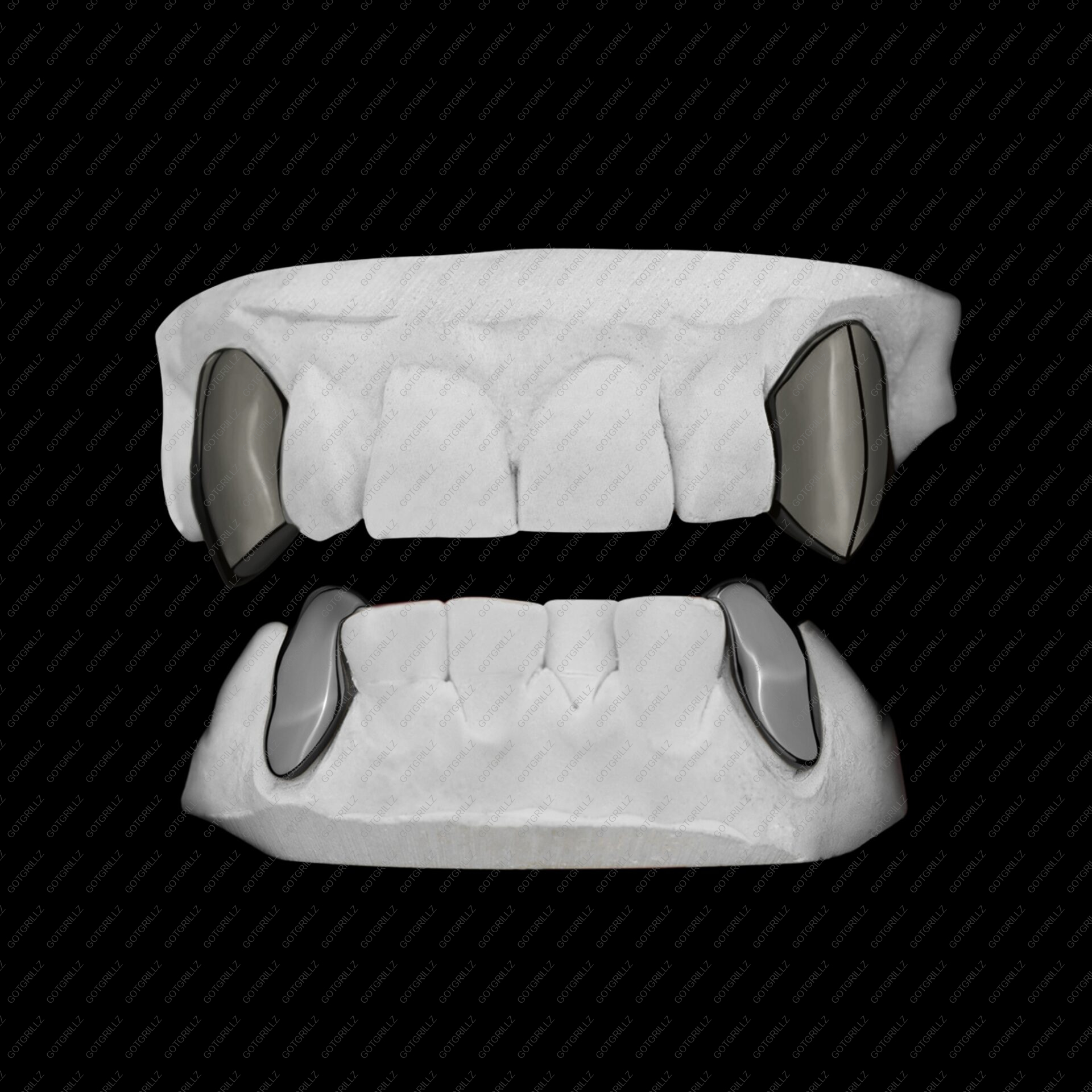 Black Gold Polished Solid K9 Extended Fangz