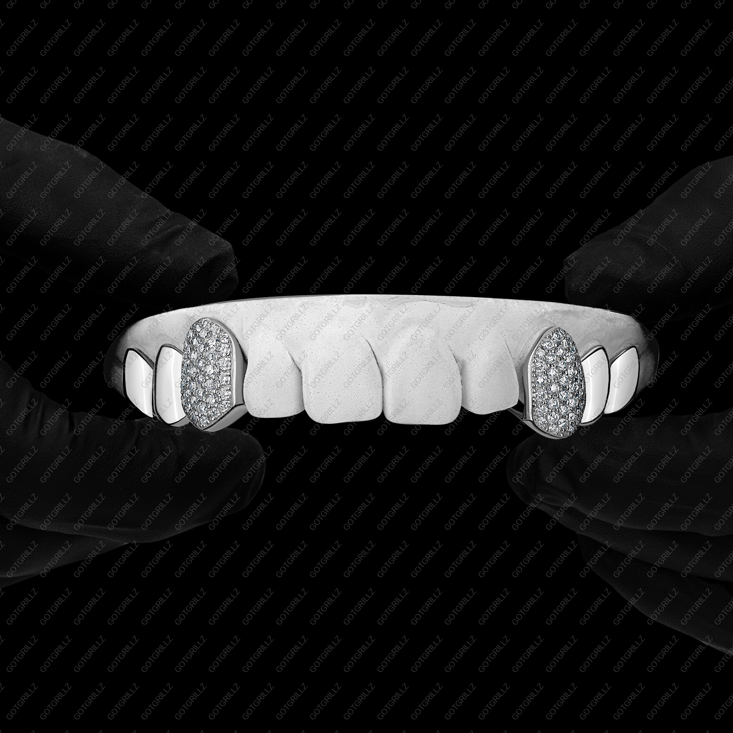 Gold Diamond K9 and Solid Gold Molars Grillz