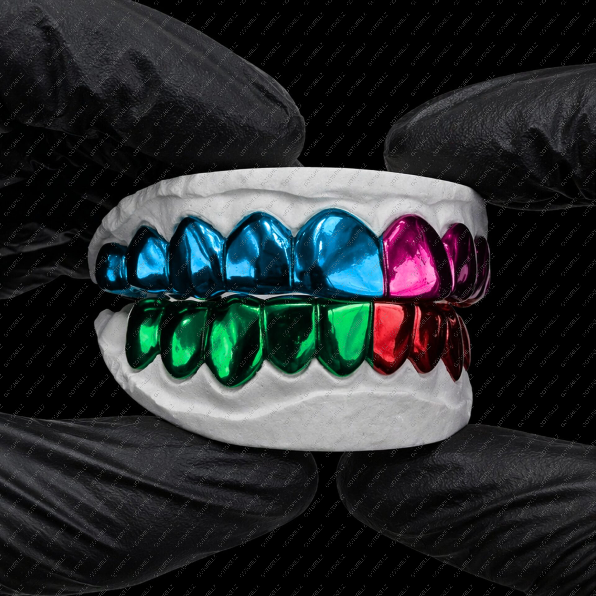 Multi Color Rainbow Polished Solid Classic Grillz
