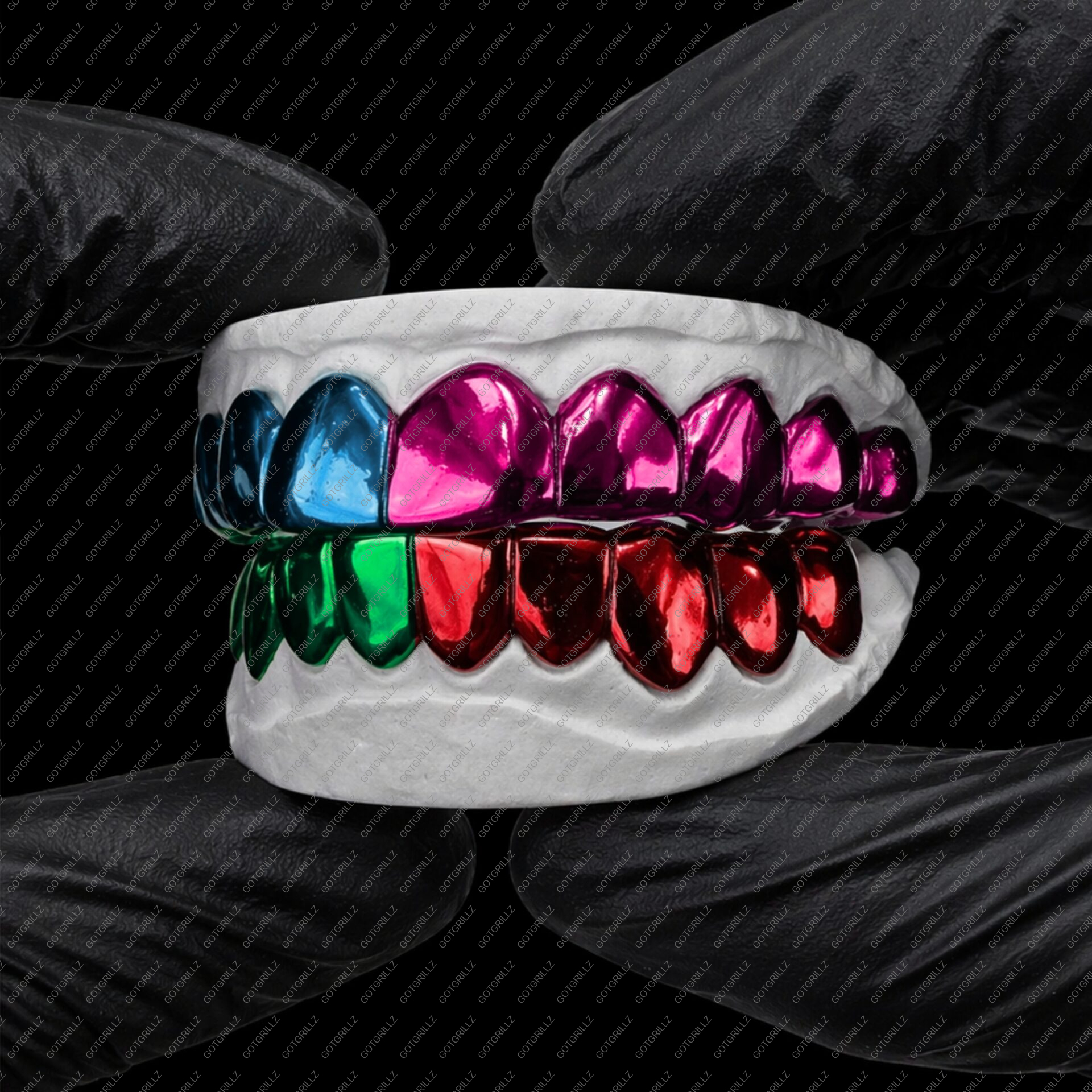 Multi Color Rainbow Polished Solid Classic Grillz